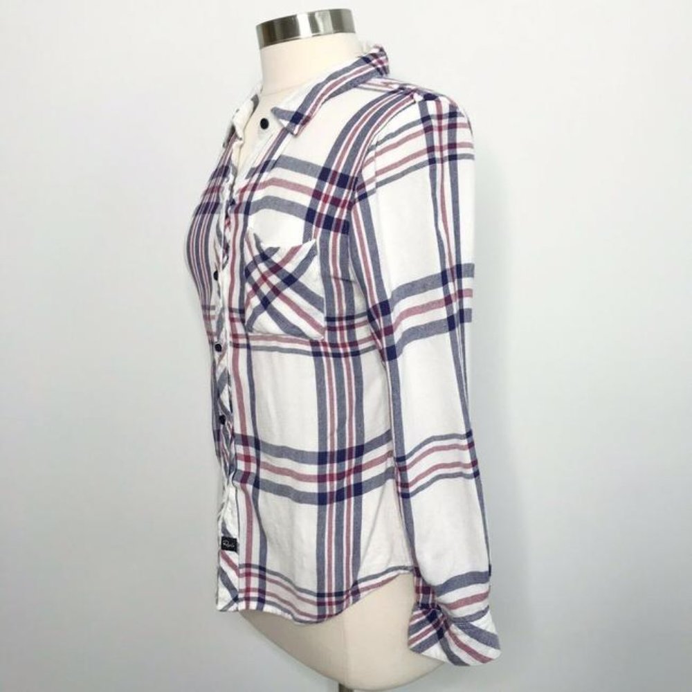 Rails flannel plaid shirt white